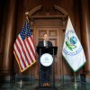 Environmental Protection Agency Administrator Zeldin speaks at EPA headquarters in 2025.