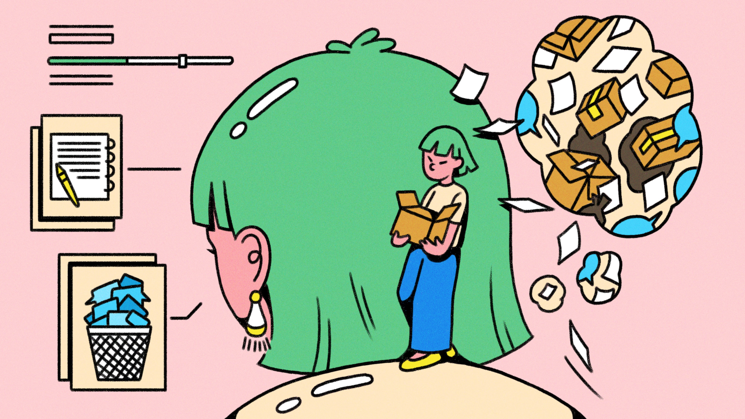 Spring cleaning isn't just about the physical act of dusting and tidying up your home. It also applies to refreshing our way of thinking. (Illustration: Broly Sue/AJC)