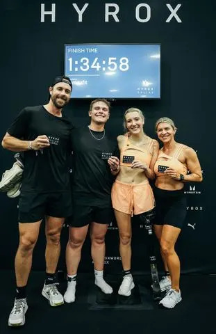 Kennedy Bingham and her husband and friends from HYROXC Credit: Kennedy Bingham